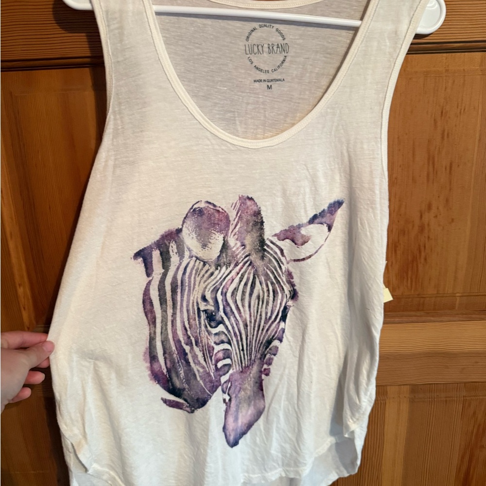 Lucky Brand Zebra Print Tank Top